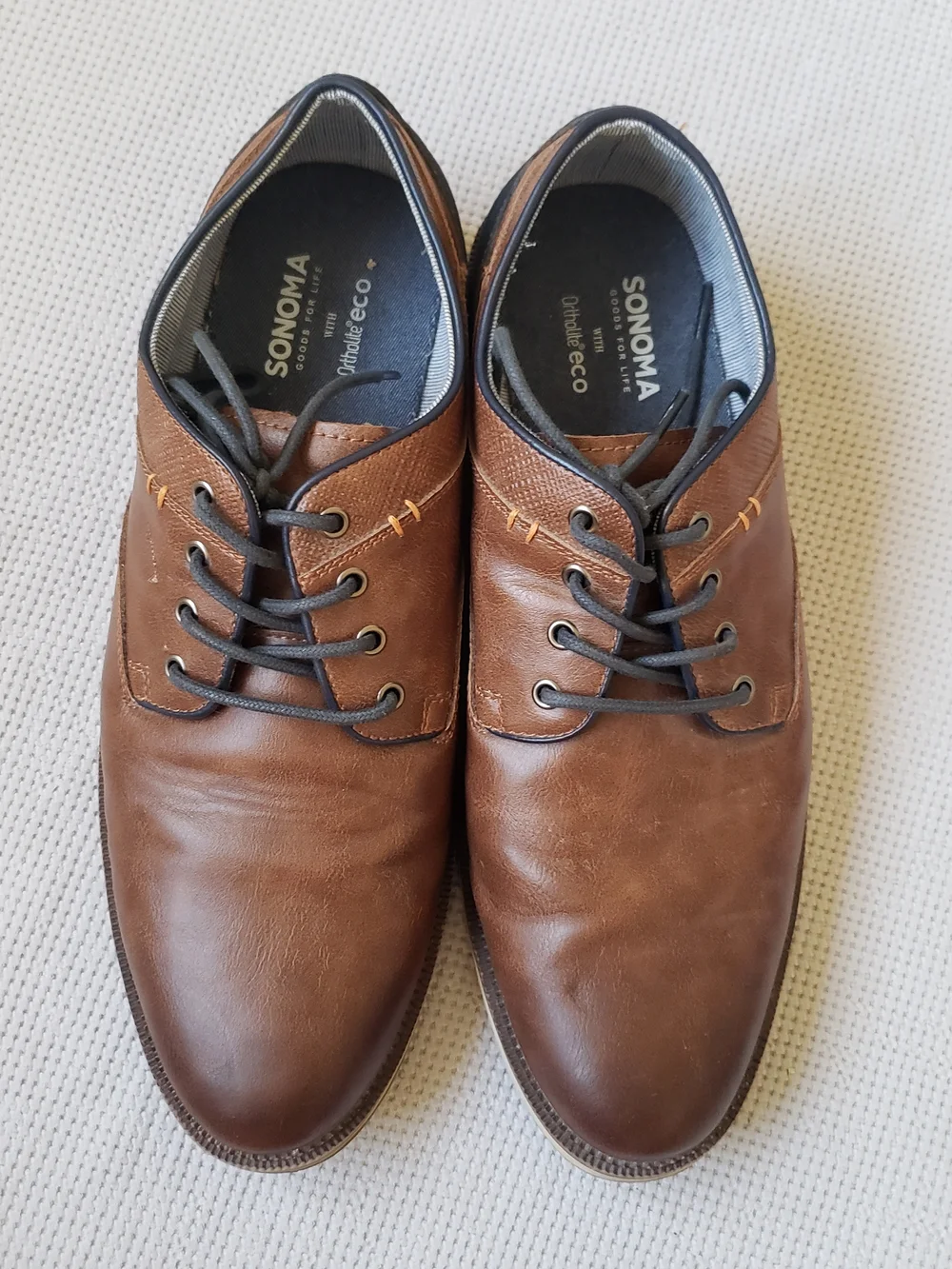Sonoma Brown Leather Lace-Up‎ Oxford Shoes Size 11.5 Mens